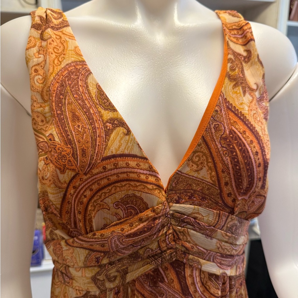 Taylor Orange Paisley Maxi Dress